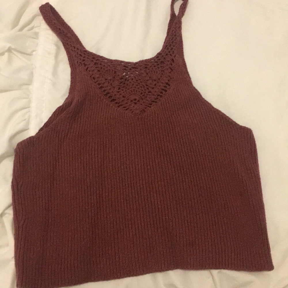 Crochet knit crop tank